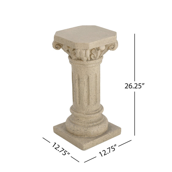 English Elm Christopher Knight Home® - Pedestal Column Plant Stand - 26.25 Inches Tall, Durable Indoor/Outdoor Display For Plants & Decor N772P261951S