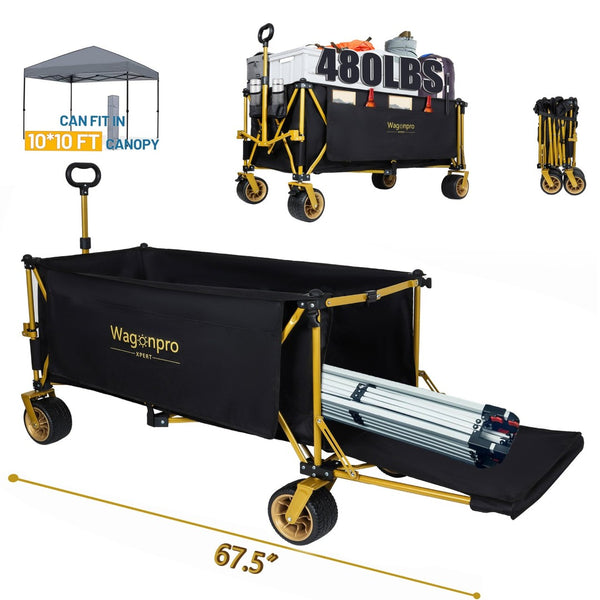 English Elm 67-1/2in Heavy Duty Beach Wagon All-terrain Wheels Foldable Tailgate 480lb Capacity W2932P349287