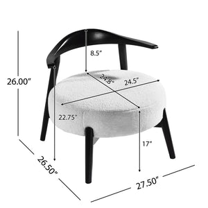 English Elm Christopher Knight Home® - ACCENT Chair with Plush Foam Cushion and Birch Wood Frame — Cozy, Supportive Seating for Living Room White 74661.00WHI