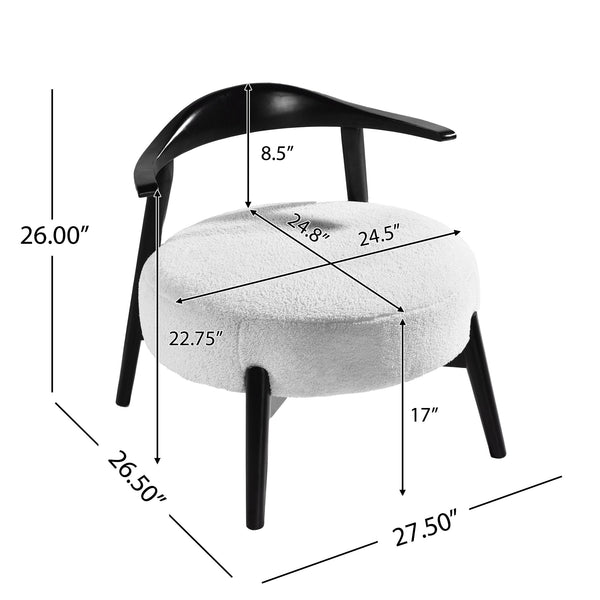 English Elm Christopher Knight Home® - ACCENT Chair with Plush Foam Cushion and Birch Wood Frame — Cozy, Supportive Seating for Living Room White 74661.00WHI