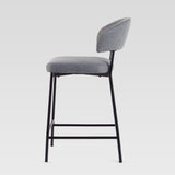 Modern Curved Back Counter Stool - Set of 2 Charcoal ALSD7DCL Walker Edison