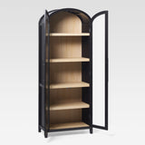 Chantelle Modern Arched Bookcase with Glass Doors Black WECHA41OS3BL0 Walker Edison