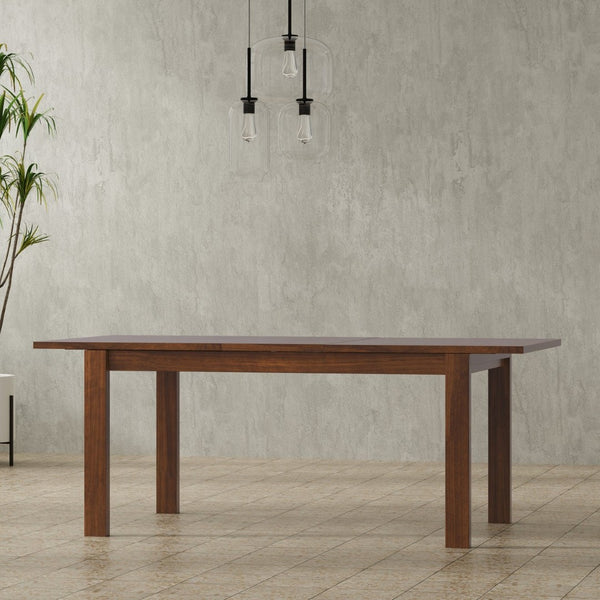 English Elm Wilson Elegant Extendable Dining Table In Walnut Veneer - Versatile Transitional Design For 8 Guests B136P266897-GIGA
