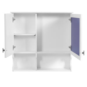 English Elm 30 30 Inch Mirror Medicine Cabinet with Half-Moon Design, Soft-Close Hinges, Open Shelf & Solid-Wood Frame White N710P322812K
