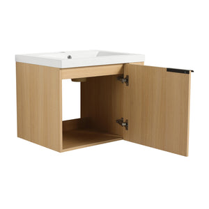 English Elm 24" Bathroom Vanity Sink Combo - Modern Oak Cabinet Set With Ample Storage & Soft-Close Doors W1972P204941
