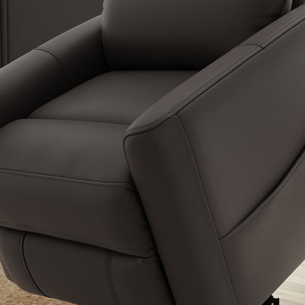 English Elm Faux Power Lift Chair with Premium Faux Leather, USB Charging, Side Pockets & Quiet Motor Recline Grey B339P409530