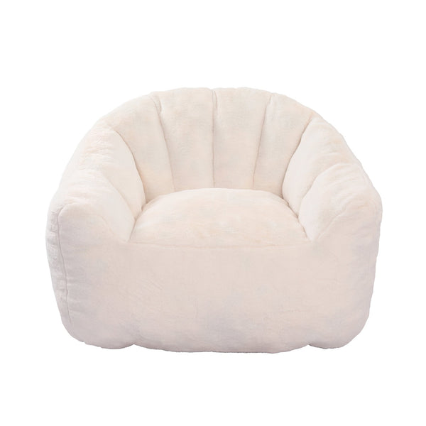 English Elm Bean Bag Chair - Luxurious Faux-Fur Sofa With High-Density Foam For Ultimate Comfort & Style W2200P313805