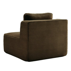 English Elm Armless Modular Sofa Seat Corduroy Upholstered Deep Cushion Living Room Lounge Chair Brown W714P364708