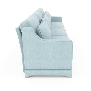 English Elm Three-Seater Sofa In Sky Blue Chenille - Ergonomic Design With Lumbar Pillow, Perfect For Any Space! W714S01206-GIGA