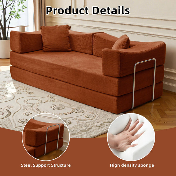 English Elm 2-In-1 Convertible Modular Sofa Bed With Memory Foam - Space-Saving Comfort For Small Homes W3653P355638