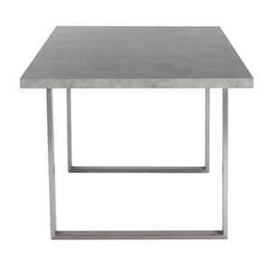English Elm Orelis Cement Gray Dining Table with Laminate Top & Brushed Stainless Steel Base — Seats 6, Easy Care B2736S00008