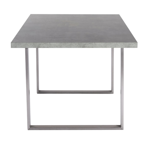 English Elm Orelis Cement Gray Dining Table with Laminate Top & Brushed Stainless Steel Base — Seats 6, Easy Care B2736S00008