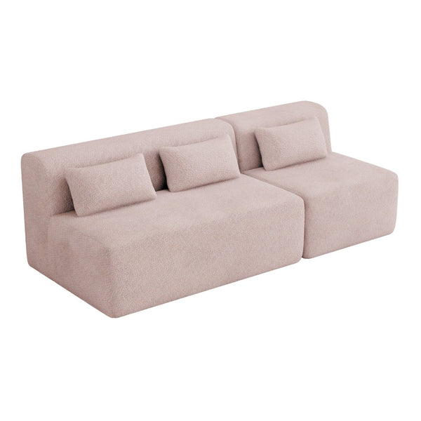 English Elm Upholstered Boucle Sofa with Lumbar Pillow Pocket Spring Seating for Living Room N719P250550P