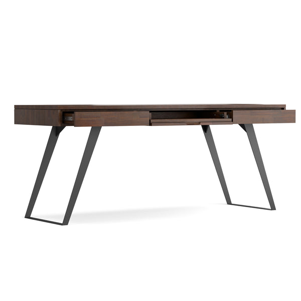 English Elm Lowry Large Industrial Desk - Distressed Charcoal Brown, Solid Hardwood, Ample Workspace & Storage B136P158881