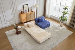 English Elm Compression Sofa Bed - Versatile Chenille Floor Sofa With Modular Design For Living Room & Dorms W3723P345646