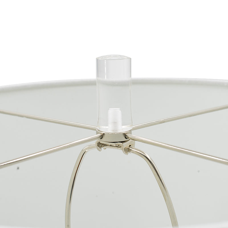 English Elm 15x15x28.5" Marble Acrylic Table Lamp with White Drum Shade, Modern Cylindrical Accent for Living Rooms W2078P324071