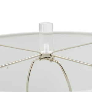 English Elm 15x15x28.5" Marble Acrylic Table Lamp with White Drum Shade, Modern Cylindrical Accent for Living Rooms W2078P324071