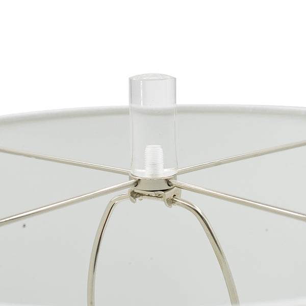 English Elm 15x15x28.5" Marble Acrylic Table Lamp with White Drum Shade, Modern Cylindrical Accent for Living Rooms W2078P324071