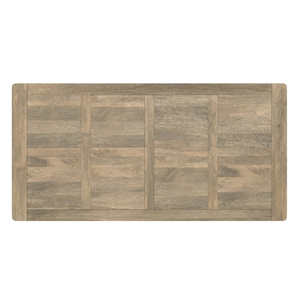 English Elm Campbell Grey Mango Wood Dining Table 72"x36" Modern Industrial Solid Wood Top, Iron Base, 6-Seater B136P266907