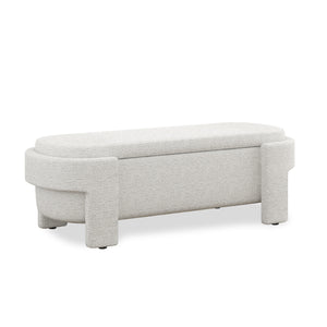 English Elm Linen Upholstered Storage Bench with High-Density Foam Seat, Spacious Hidden Compartment, 51.5" Beige Stripe W487P271463