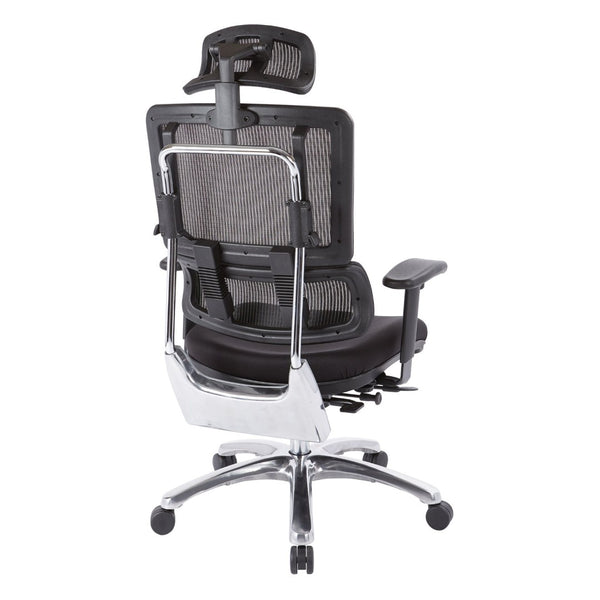 OSP Home Furnishings Vertical Mesh Back Ergonomic Office Chair with Headrest and Adjustable Lumbar Support 99662CHRB-30