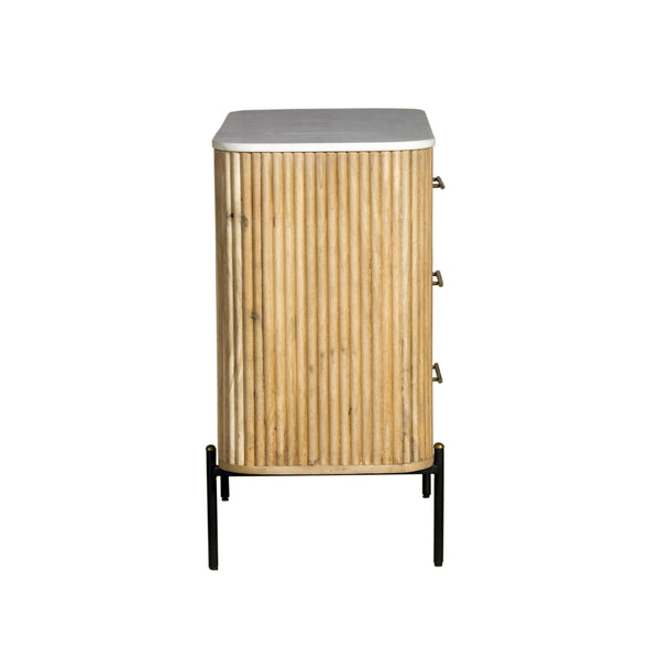VIG Furniture Modrest - Cambridge White Marble & Mango 3 Drawer Dresser VGED-RID108312