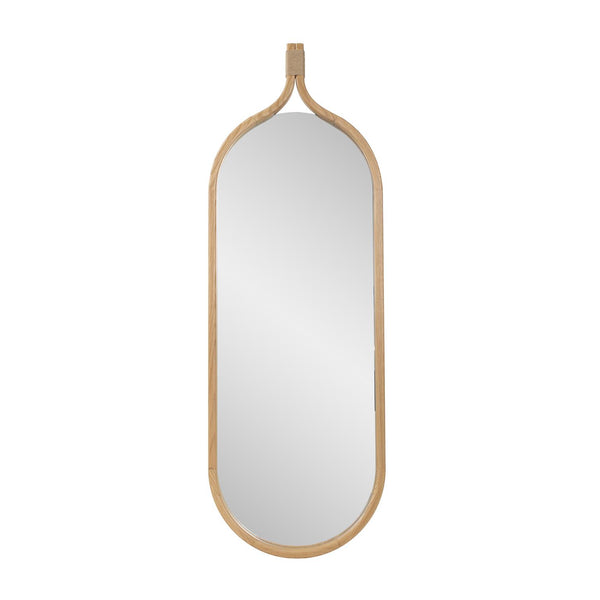 Howard Elliott Ulah Honey Wood Mirror With Twine Handle - Charming Natural Decor For Your Home's Warm Ambiance Brown Wood 250000-howard-elliott
