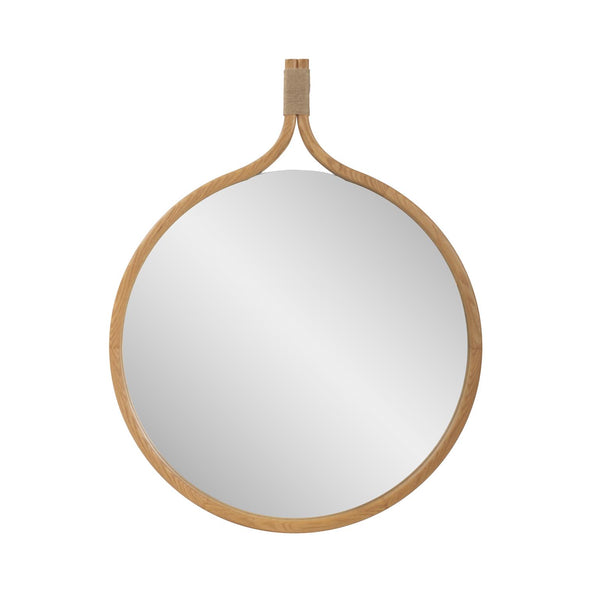 Howard Elliott Ulah Honey Wood Mirror With Twine Handle - Charming Natural Decor For Your Home's Warm Ambiance Brown Wood 250001-howard-elliott