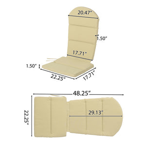 English Elm Christopher Knight Home® - Chair Cushion, Khaki Adirondack Style, Water-Resistant Fabric, Tailored Comfort For Outdoor Seating N769P577024K