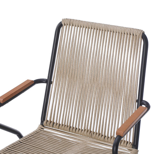 English Elm Christopher Knight Home® - MOONSTONE Light Brown Woven Rope Club Chairs Set of 2 – Powder-Coated Iron Frame, Modern Outdoor Seating N775P251643B