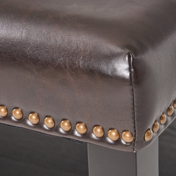 English Elm Christopher Knight Home® - Large Square Ottoman Bench in Brown Faux Leather with Birch Wood Legs, Oversized 35" Seat for Living Room Comfort and Storage 57313.00PU