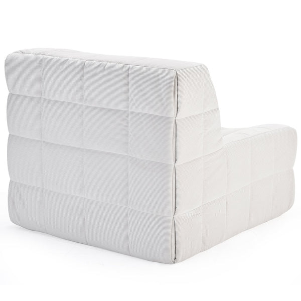 English Elm Bean Bean Bag Chair for Adults with Ottoman Filled with High-Density Memory Foam for Superior Comfort and Support Beige T3623P408789