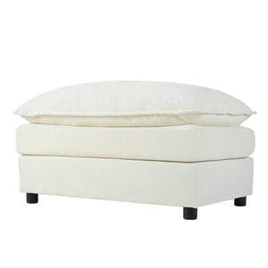 English Elm Modular Sectional Sofa - Oversized U-Shaped Couch With Comfy Cloud Seating & 2 Movable Ottomans W3163S00028