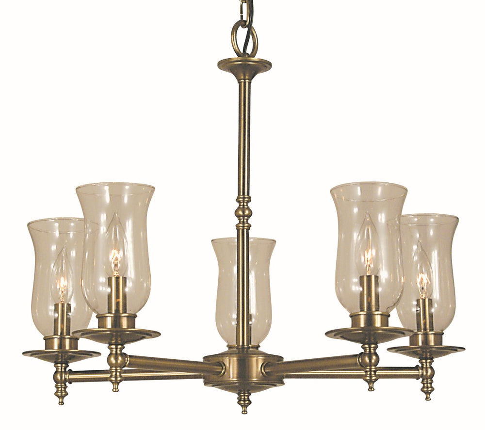 Framburg 5-light Classic Colonial Sheraton Dining Chandelier - Handcrafted Elegance For Timeless Interiors Antique Brass Metal 2505 Ab