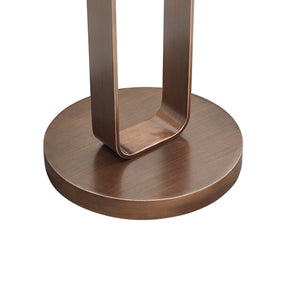English Elm Tareel Sculptural Antique Bronze Round Accent Table with Open Oval Pedestal, 15.75" Top, Versatile B050P364436