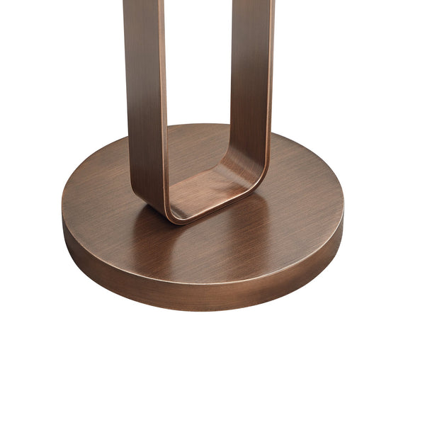 English Elm Tareel Sculptural Antique Bronze Round Accent Table with Open Oval Pedestal, 15.75" Top, Versatile B050P364436