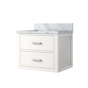 English Elm White 24-Inch Single Bath Vanity With Durable Acrylic Top - Easy Install, Soft-Close, Stylish Design B2731P257912-GIGA