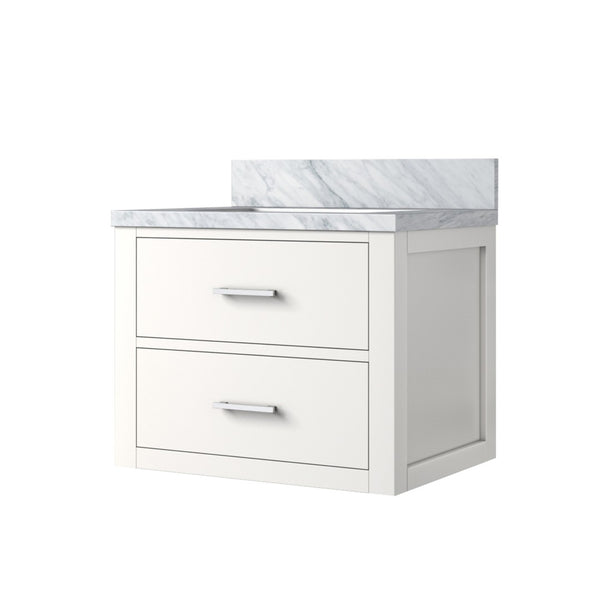 English Elm White 24-Inch Single Bath Vanity With Durable Acrylic Top - Easy Install, Soft-Close, Stylish Design B2731P257912-GIGA