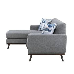 English Elm Solid Wood Leg Chenille Sectional Sofa with Reversible Chaise Mid-century Living Room B011P256666