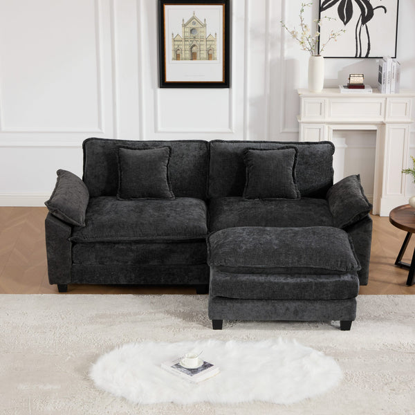 English Elm Wider Ergonomic Loveseat with Breathable Chenille Upholstery, Modular Design, Plush Double-Layer Cushioning W1143S00036 W1143S00036