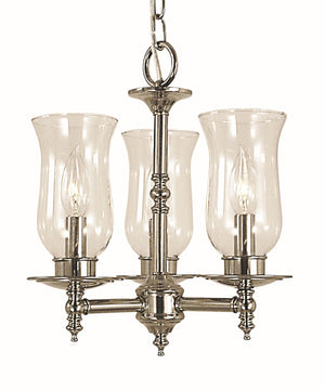 Framburg 3-light Timeless Colonial Mini Chandelier - Handcrafted Elegance For Any Space, Made In The Usa Polished Silver Metal 2508 Ps