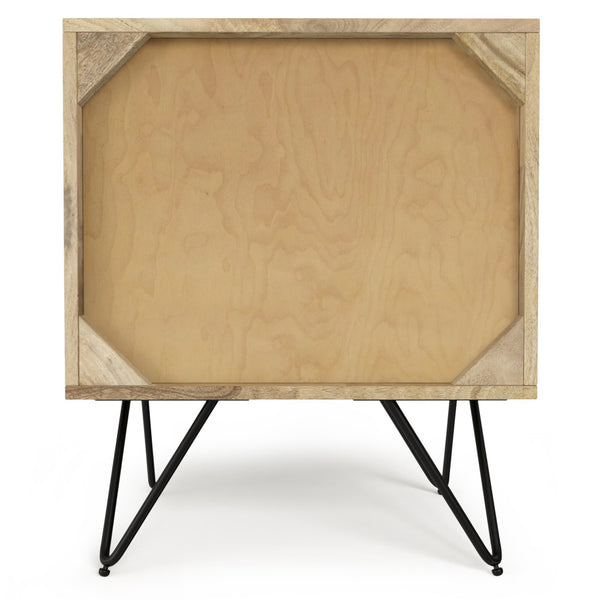 English Elm Hunter Nightstand Natural Mango Wood & Metal | Handcrafted 16"x20"x24" Modern Industrial End Table B136P203434