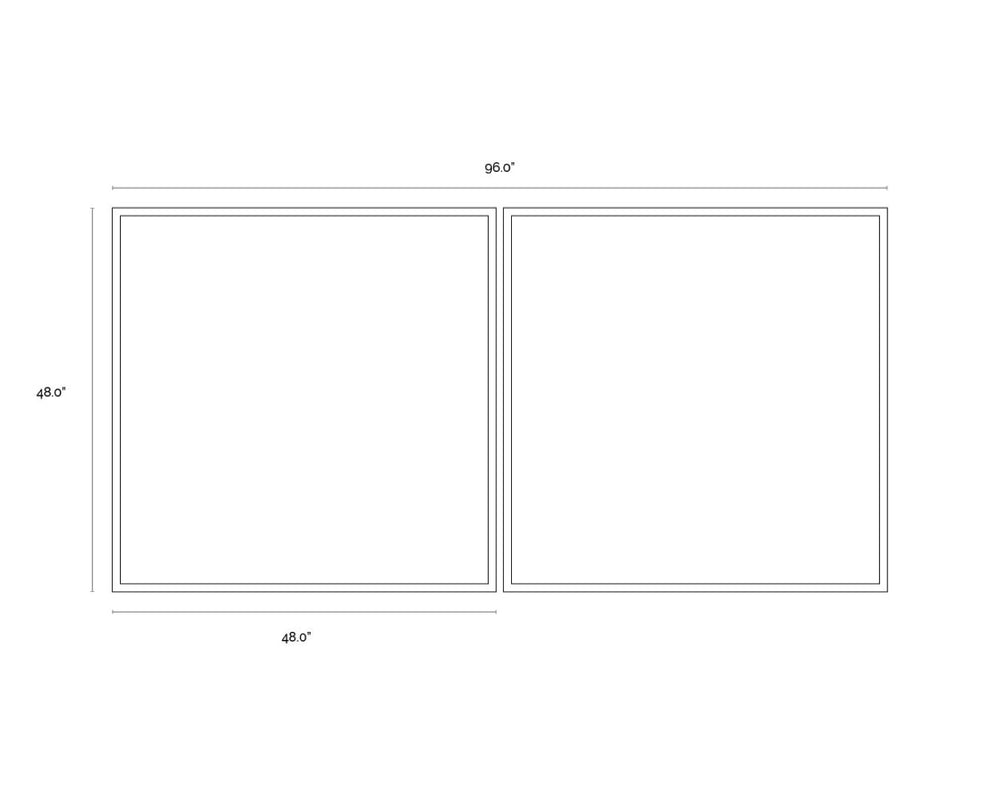 Sunpan DOUBLE EXPOSURE Set of 2 - 48" Modern Art Deco Canvas Diptych with Gold Floater Frames for Elegance A0219