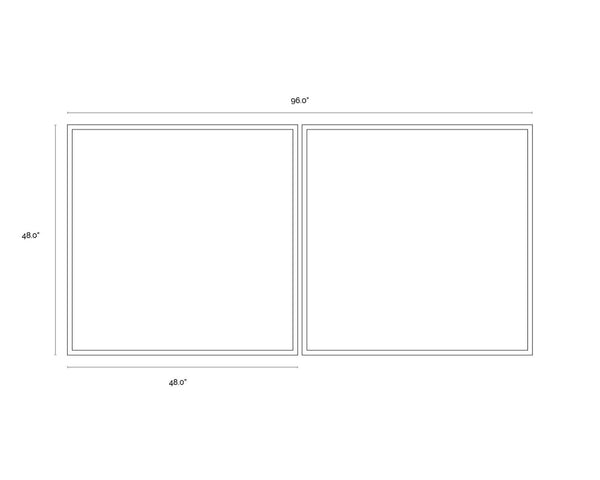 Sunpan DOUBLE EXPOSURE Set of 2 - 48" Modern Art Deco Canvas Diptych with Gold Floater Frames for Elegance A0219