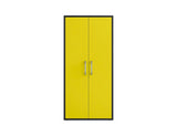 Manhattan Comfort Eiffel Modern Garage Cabinet Matte Black and Yellow 250BMC84