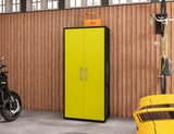 Manhattan Comfort Eiffel Modern Garage Cabinet Matte Black and Yellow 250BMC84