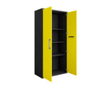 Manhattan Comfort Eiffel Modern Garage Cabinet Matte Black and Yellow 250BMC84