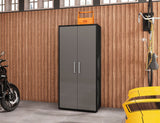 Manhattan Comfort Eiffel Modern Garage Cabinet Matte Black and Grey 250BMC85