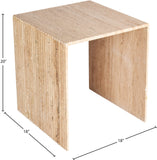 Lucca Beige End Table 250Travertine-ET Meridian Furniture