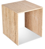 Lucca Beige End Table 250Travertine-ET Meridian Furniture